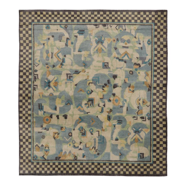 Contemporary Art Deco Polychromatic Geometric Wool Rug by Rug & Kilim, India For Sale