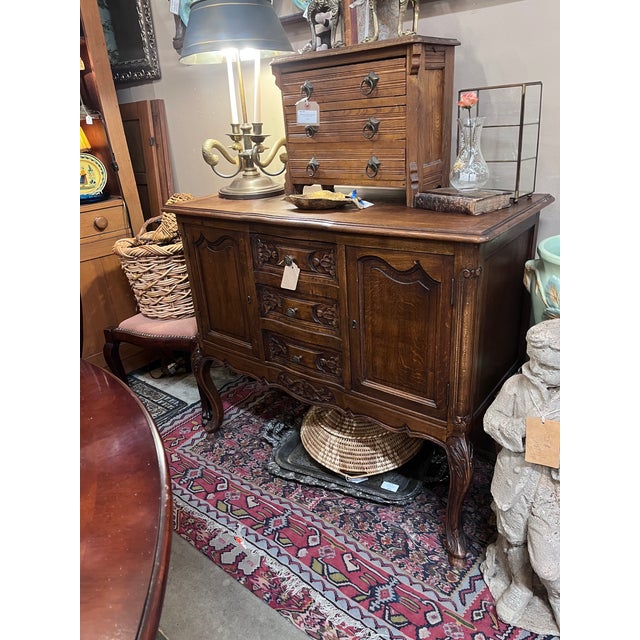 Late 19th Century Antique Late 1800s French Oak Sideboard/Buffet For Sale - Image 5 of 17