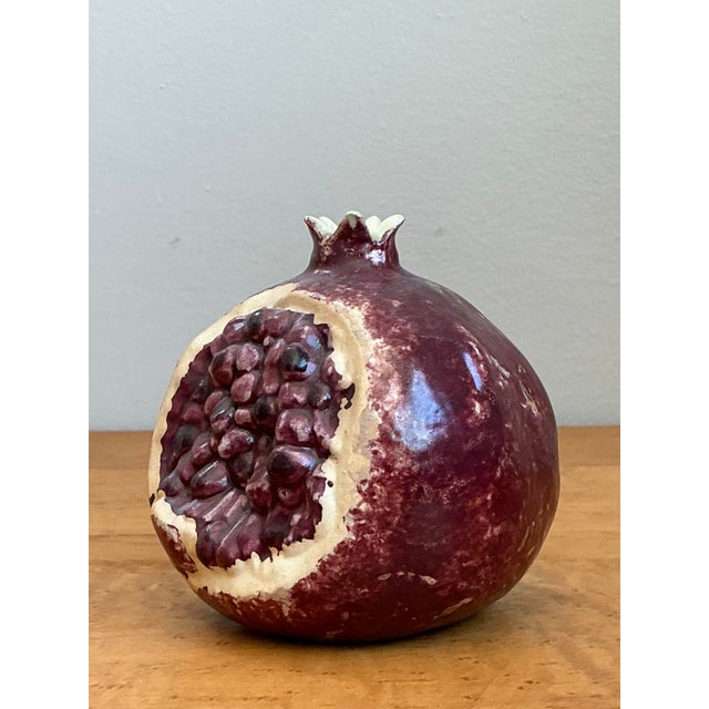 Ceramic Vintage Glazed Ceramic Pomegranate and Lychee Nut - Set of 2 For Sale - Image 7 of 15