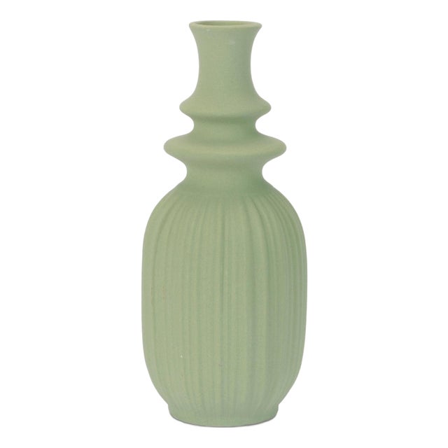 Ribbed Stoneware Bottle Vase (Set of 2) For Sale