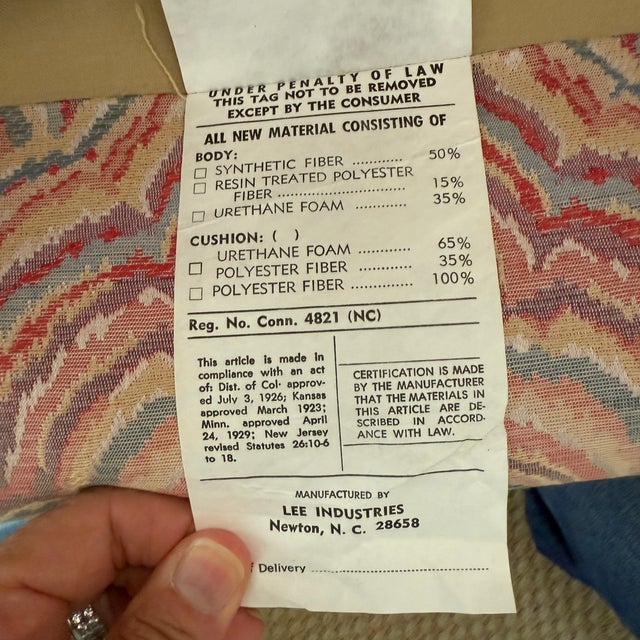 1980s Vintage Lee Industries Wingback For Sale - Image 5 of 11