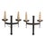 A striking set of four sconces. Each sconce features a pair of scrolling arms, each supporting a single electrified...