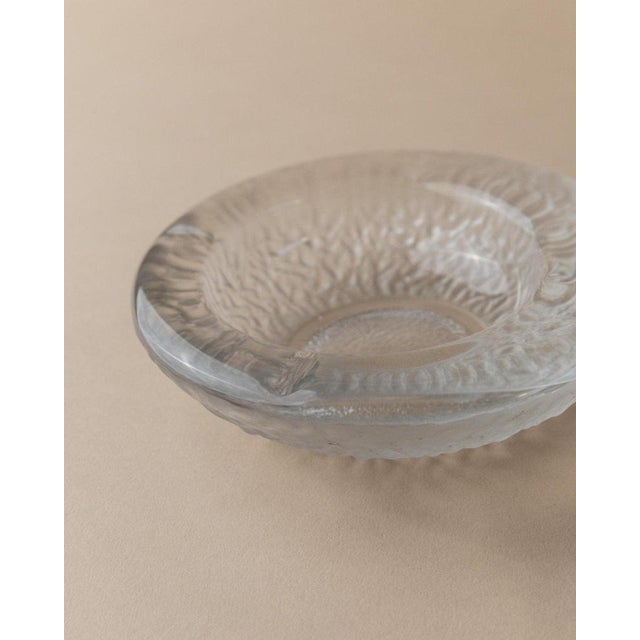 Glass Vintage Clear and Ice Murano Glass Ashtray, Italy, 1970s For Sale - Image 7 of 13