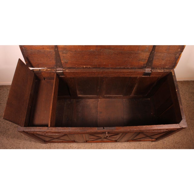 Antique Oak Chest with Inlays For Sale - Image 12 of 14