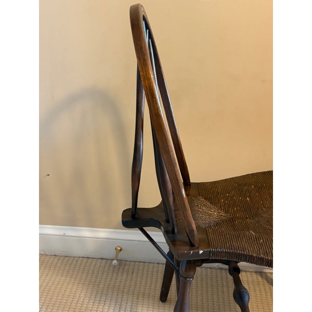 1920's Windsor Rush Seat Chairs by S. Karpen & Bros - A Pair For Sale - Image 4 of 6