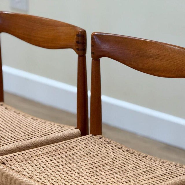 Brown Bramin Chairs in Paper Cord by Henry Walter Klein, Set of 6 For Sale - Image 8 of 14