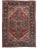 Antique Serapi Red Handmade Medallion Floral Wool Rug For Sale
