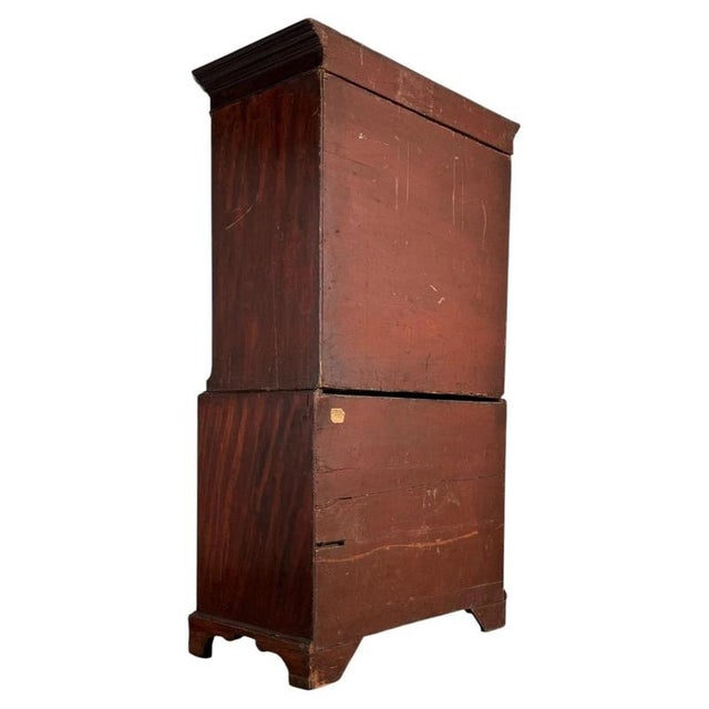 18th Century Mahogany Chest on Chest with Brass Handles For Sale - Image 9 of 11