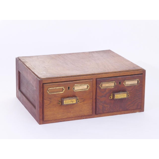 Antique Card Catalogue Organiser in Wood, 1920s For Sale - Image 9 of 9