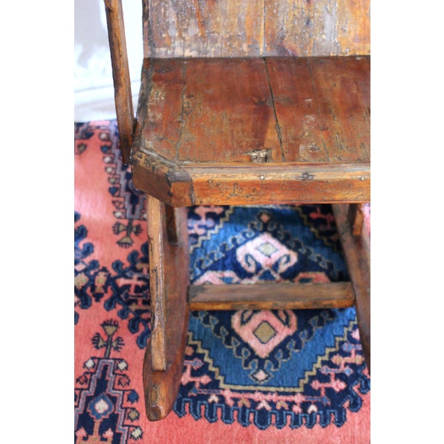1940s Hand Carved and Handmade Rustic Rocker For Sale - Image 13 of 18