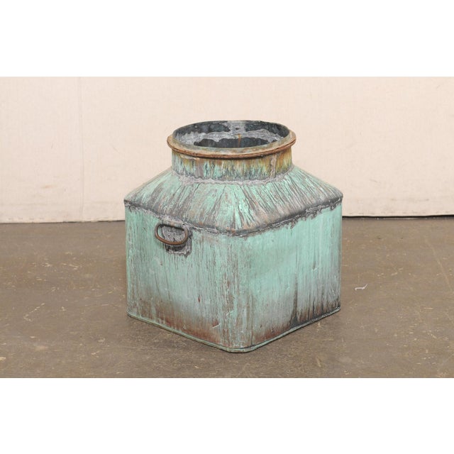 Verdigris French Vintage Copper Vessel W/ Great Patina For Sale - Image 8 of 13