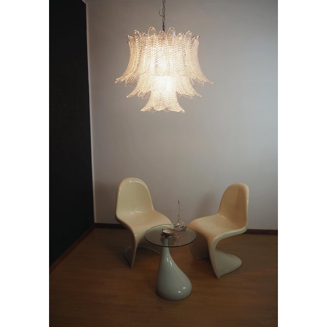 Italian Murano Three-Tier 48 Transparent Felci Glass Chandelier, 1990s For Sale - Image 14 of 15