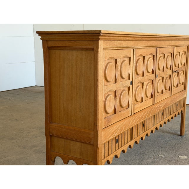 Mid-Century Modern Oak Brutalist Sideboard by Henning Kjærnulf for Nyrup Møbelfabrik, 1960s For Sale - Image 3 of 18