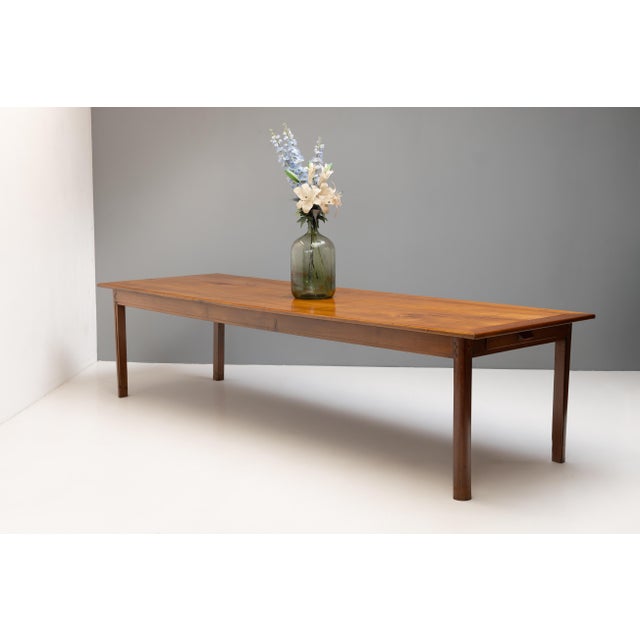 Large Cherrywood Farm Table, 1900 For Sale - Image 3 of 11