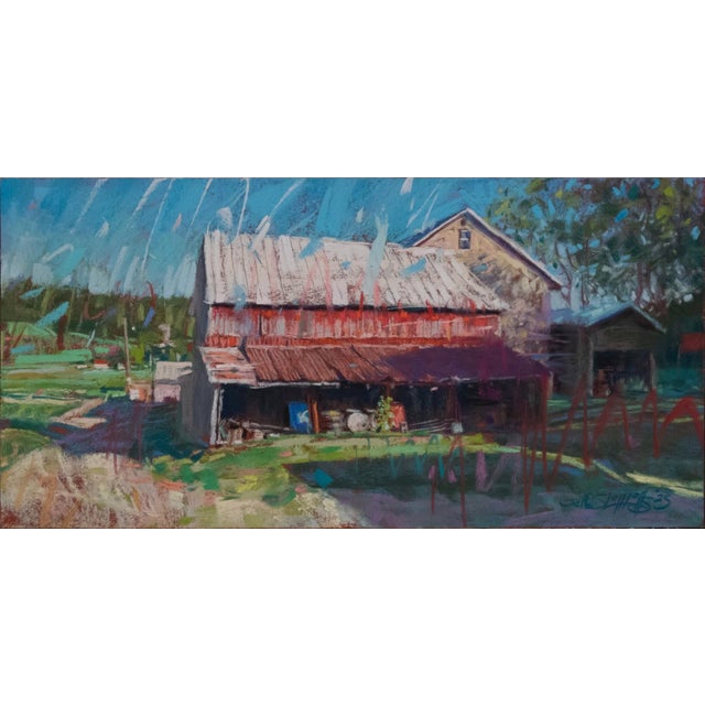 Early 21st Century 8:30am Shadows by Jeff Slemons | Soft Pastel On Sanded Paper Barn with shadows in morning light For Sale - Image 5 of 8