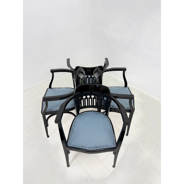Antique Vienna Secession No. 714 Armchairs by Gustav Siegel for Jacob & Josef Kohn, 1890s, Set of 4 For Sale - Image 9 of 18