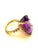 Bochic "Capri" Natural Pear Shape Amethyst & Diamond Set In 18K Gold & Silver For Sale - Image 9 of 18