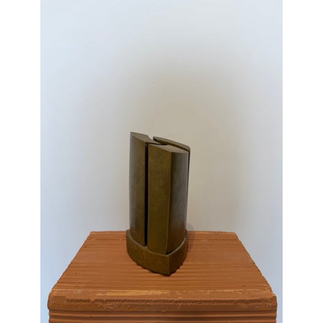 1980s Modernist Bronze Sculpture on Bronze Base, Brazil 1980s For Sale - Image 5 of 14