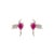 Art Deco Elegant Solid Silver Ruby & Diamond Bird Motif Stud Earrings- A Pair For Sale - Image 3 of 11