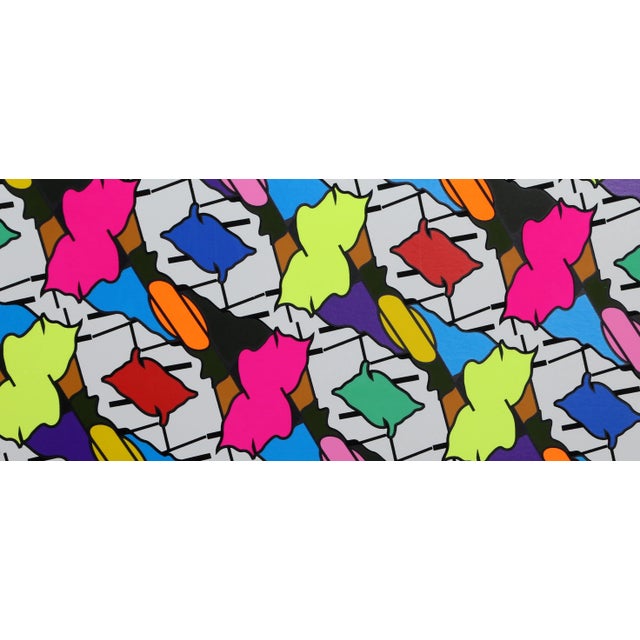 Abstract Eye Dazzler, Francis Schanz Screenprint in Day-Glo Ink, Signed, Numbered, and Dated in Marker For Sale - Image 3 of 4