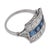 Art Deco 1930s Art Deco Diamond Sapphire Platinum Ring, Size 5 For Sale - Image 3 of 4