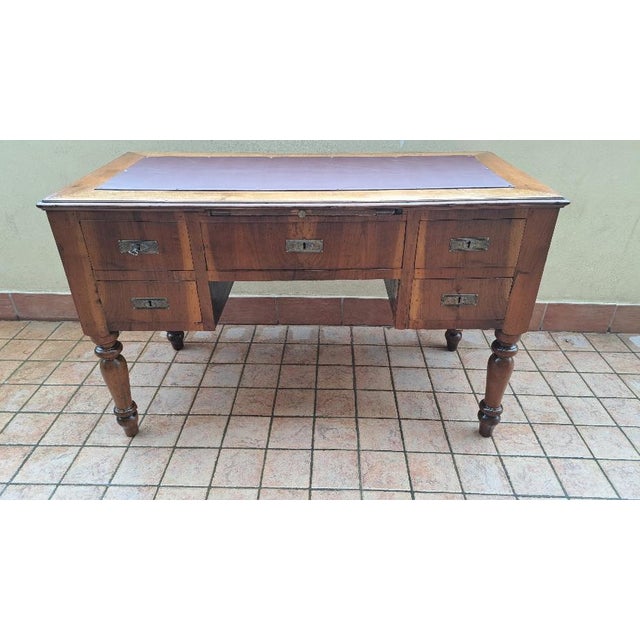 Late 19th Century Italian Walnut Desk, Italy For Sale - Image 6 of 6