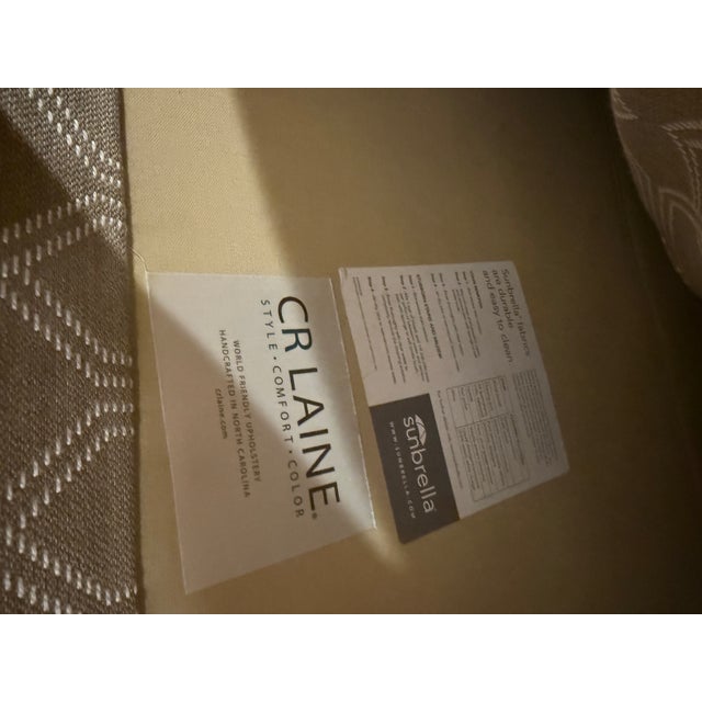 Designer-quality CR Laine Layla daybed (Model 2050-50), 85” wide, fully upholstered in custom Sunbrella performance...