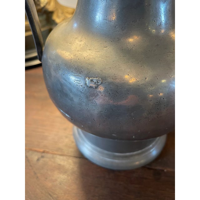 18th Century Flemish Rembrandt Style Double Handled Pewter Flagon Hallmarked For Sale - Image 10 of 12
