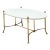 Vintage Brass and Wood Oval Coffee Table For Sale