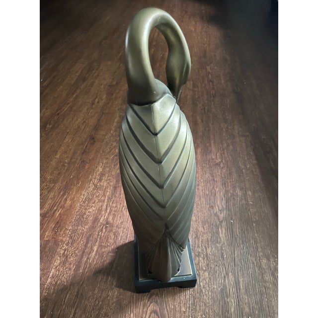 Late 20th century, bird sculpture statue and gold. Very Art Nouveau. Great style for any room in your house..