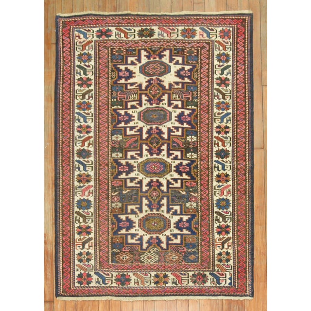Early 20th century antique Caucasian rug Measures: 3'5'' x 4'8''.