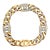 Late 20th Century Large 18k Yellow Gold & Platinum Curb Link Diamond Bracelet For Sale