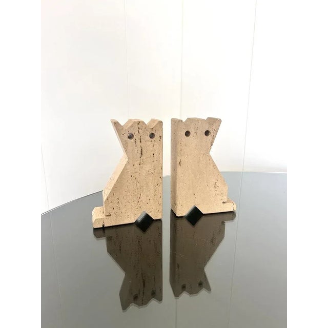 Travertine Bookends by Enzo Mari, 1970s, Set of 2, in Very Good conditions. Designed 1970 to 1979 This piece is attributed...
