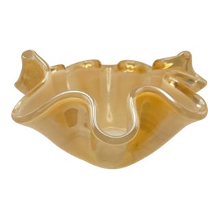 Vintage Italian Murano Style Handkerchief Glass Bowl For Sale