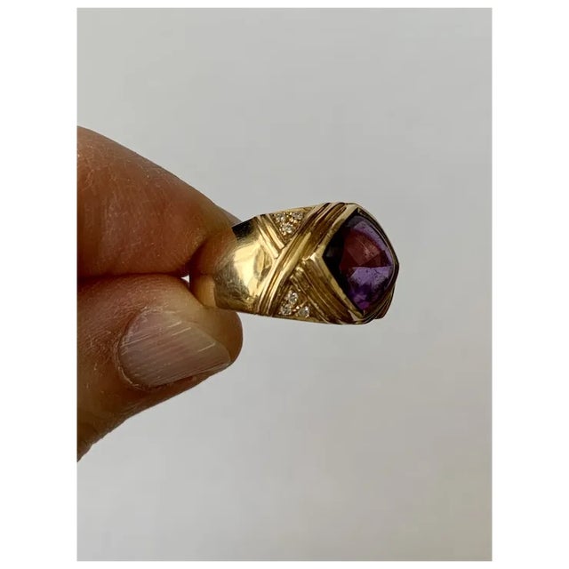 Late 20th Century H. Stern Amethyst and Diamond Ring, Size 6 For Sale In Denver - Image 6 of 12