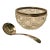 English Cut Crystal Silver Rim Jam Dish With Serving Spoon Set - 2 Pieces For Sale