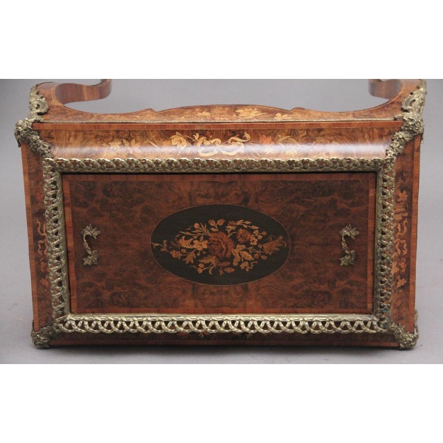 19th Century Burr Walnut and Marquetry Side Table, 1870s For Sale - Image 12 of 18