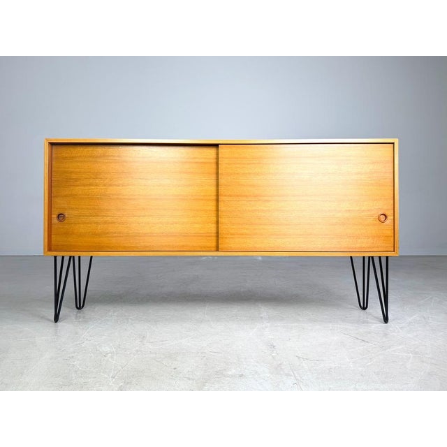 Mid-Century Walnut Sideboard with Hairpin Legs For Sale - Image 5 of 10
