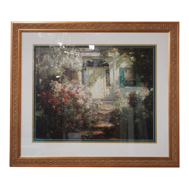 Framed Print of Oil Painting Front Door in Bloom For Sale