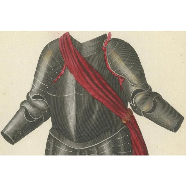 Ornate Parade and Tournament Armor, 1842, Lithograph For Sale - Image 4 of 6