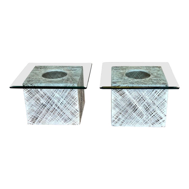 1970s Mid-Century Modern Russell Woodard Spun Fiberglass Side Tables - a Pair For Sale