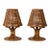 1960s Pair of Italian Cane and Bamboo Table Lamps For Sale