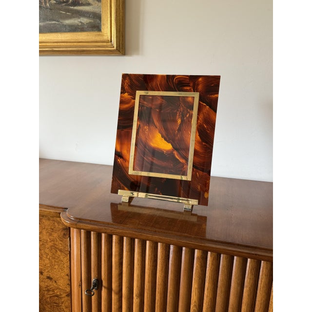 Hollywood Regency Acrylic Glass Picture Frame, Italy, 1970s For Sale - Image 4 of 16