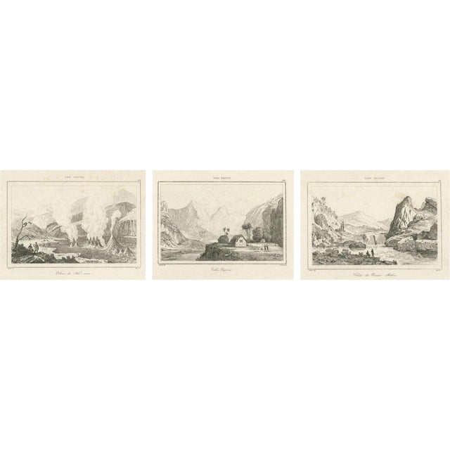 Renzi, Hawaiian Volcanoes and Valleys Voyage, 1836, Paper Engraving, Set of 3 For Sale - Image 9 of 9