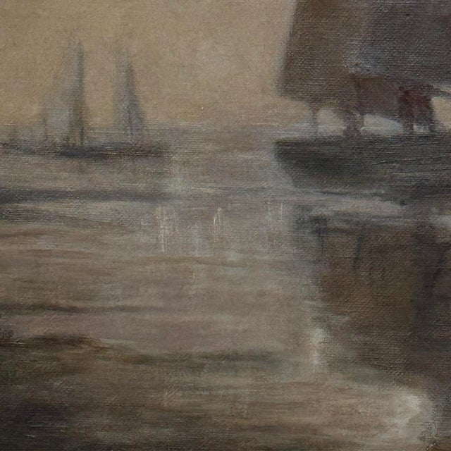 Antique Framed Nautical Oil Painting on Panel ~ Signed For Sale - Image 10 of 15