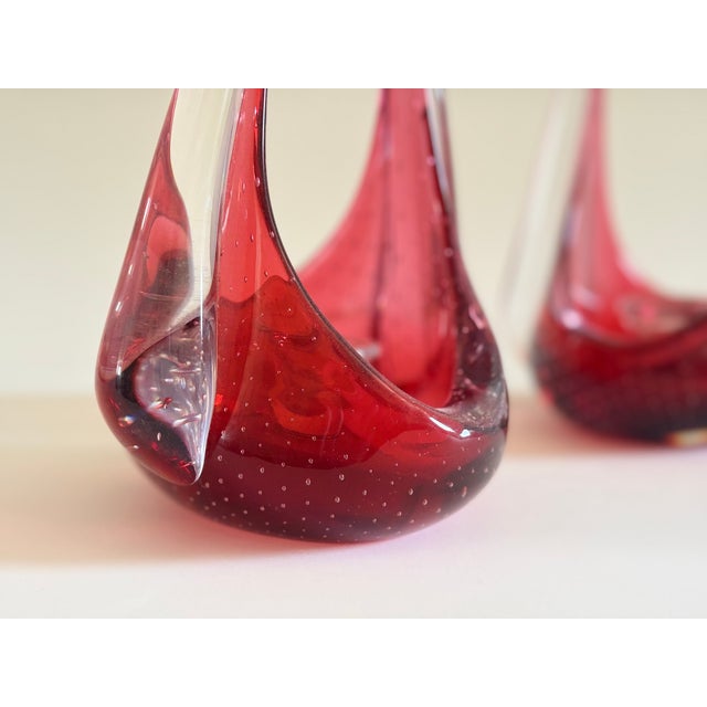 Bullicante Murano Glass Candleholders by Archimede Seguso, 1970s, Set of 2 For Sale - Image 4 of 9