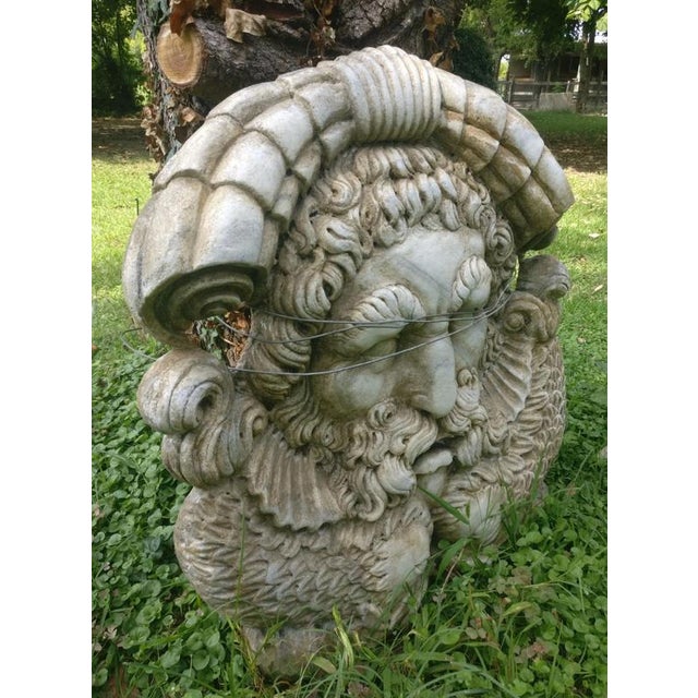 Baroque Unknown, Neptune Mask, 19th Century, Marble For Sale - Image 3 of 6