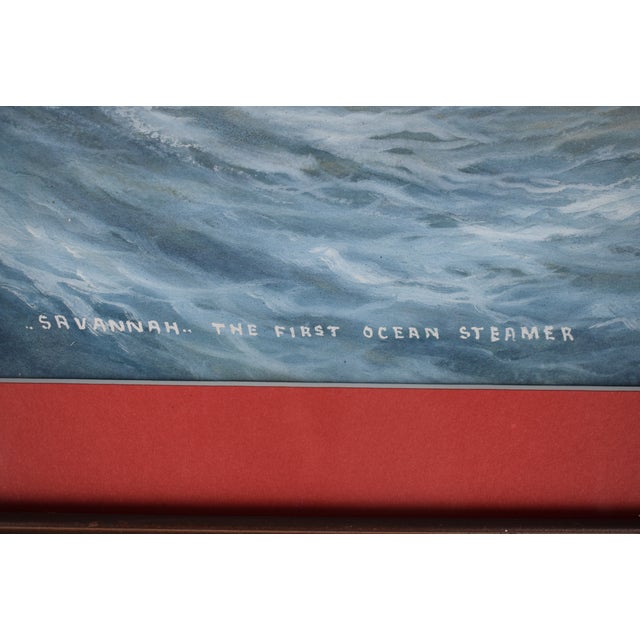 Ss Savannah the First Ocean Steamer Watercolor W/ Gouache For Sale - Image 4 of 6