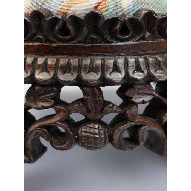 Victorian Paradise Line Stool in Bennison, 1880 For Sale - Image 3 of 18