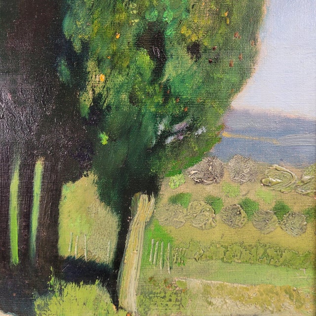 René Genis, The Alley of the Cypresses, 1970s, Oil on Canvas For Sale - Image 10 of 18